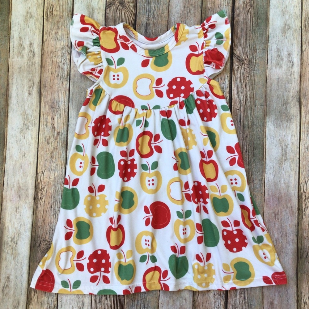 Pearls And Piggytails Apple Flutter Dress
